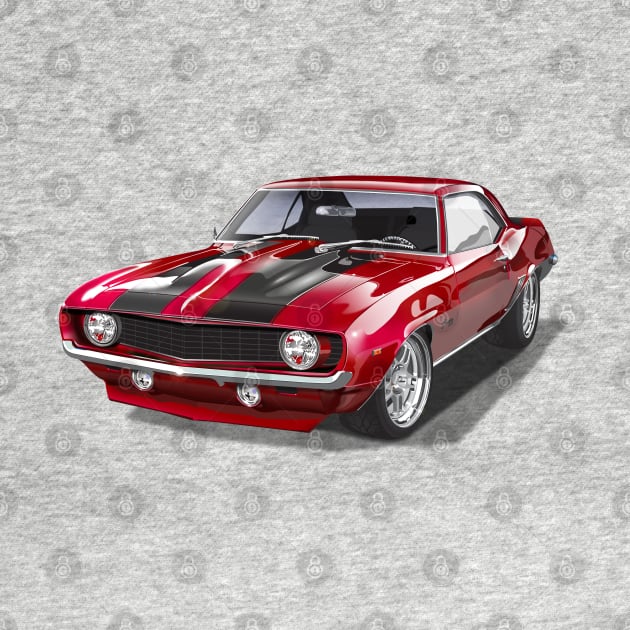 Chevy Camaro Muscle Car 1969 Red by TheStuffInBetween